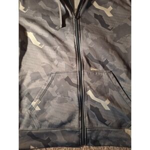 Nike Therma Fit Camo Full Zip Hoodie Athletic Mens Size L Gray Full Zip Jacket